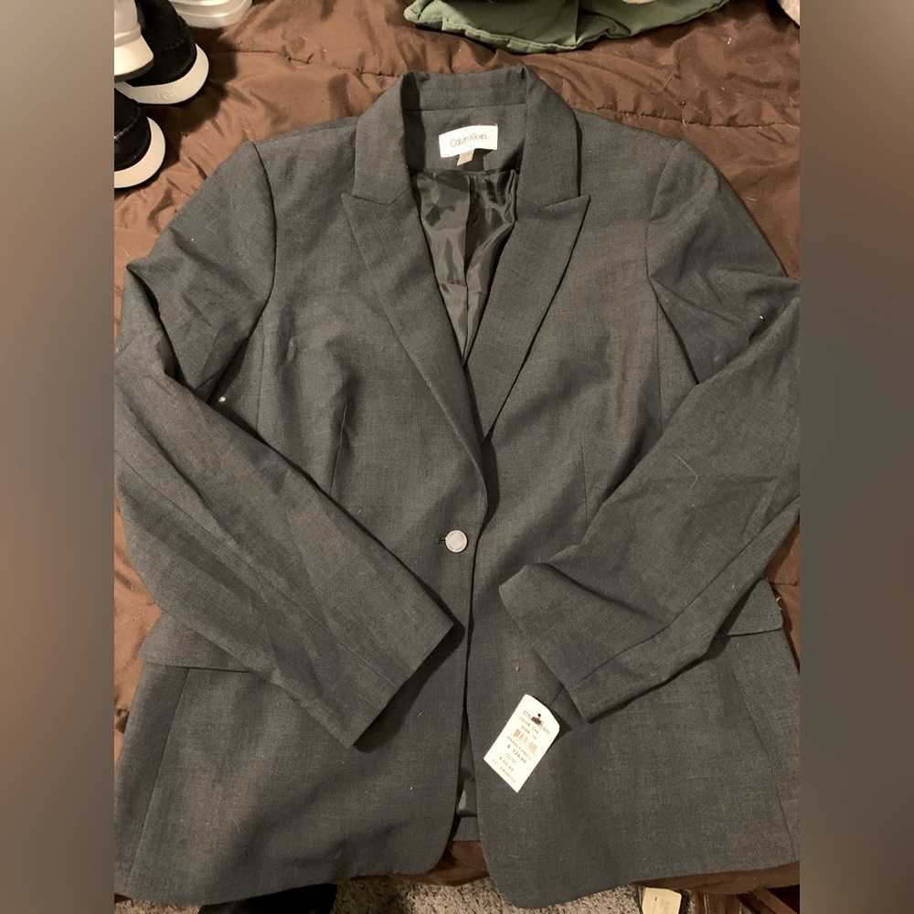 Calvin Klein Gray Blazer Size 16